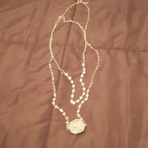 Handcrafted Qyartz two strand necklace